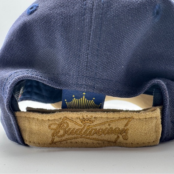 Budweiser Clydesdales Navy and Tan Horse Cap Vintage 90s Trucker Hat Beer - Picture 9 of 11